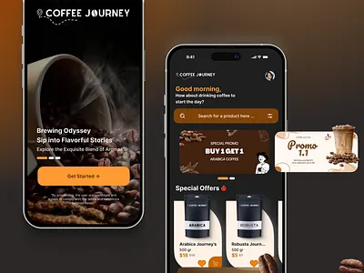Coffee Journey (Coffee Shop) Mobile UI Design apps brand coffee graphic design mobile shop trend ui uiux
