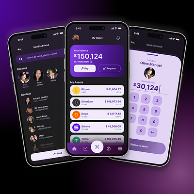 E-Wallet UI Mobile Design adobexd apps branding crypto design ewallet figma illustration mobile mobiledesign ui uiux ux wallet