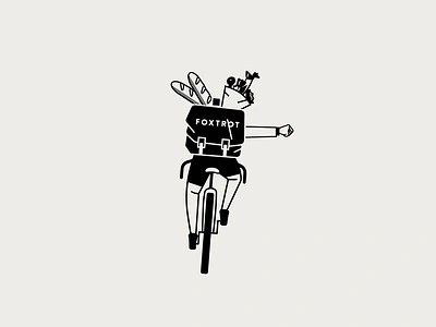 Foxtrot: Deliver Illustrations backpack bike biker branding delivery design fast food flowers food foodie illustration market retro simple illustration vector