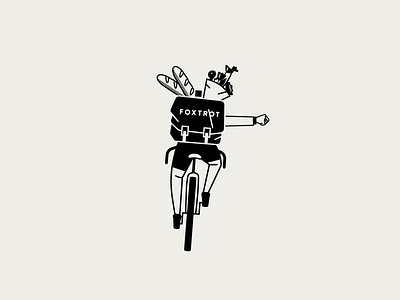 Foxtrot: Deliver Illustrations backpack bike biker branding delivery design fast food flowers food foodie illustration market retro simple illustration vector