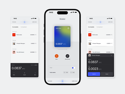 Crypto Burner Wallet app crypto design product design ui ux wallet web3