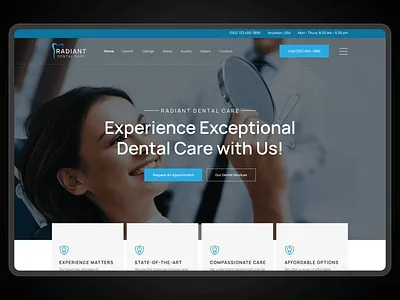 Dental Care Landing Page Design branding care dental design designer graphic design health illustration landing page logo medical ui vector web website websites