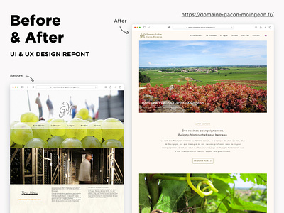 Website Refont (before/after) refont ui design ux design webdesign website winery