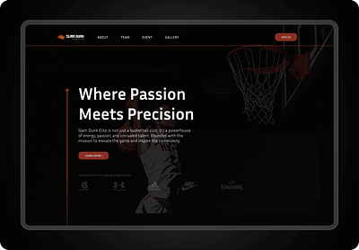 Basket Ball Club Landing Page Design basketball branding design designer graphic design illustration landing page logo sports ui vector web websites