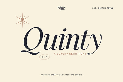 Quinty a Luxury Serif Font Family flowing