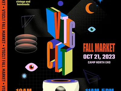 VTG CLT Fall 2023 Market 90s abstract brutalism charlotte graphic design market perspective poster retro vintage weird