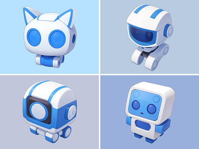 Cute Robot Icon Cartoon Illustration 3d branding cartoon cat cute icon illustration machine pastel rendering robo robot