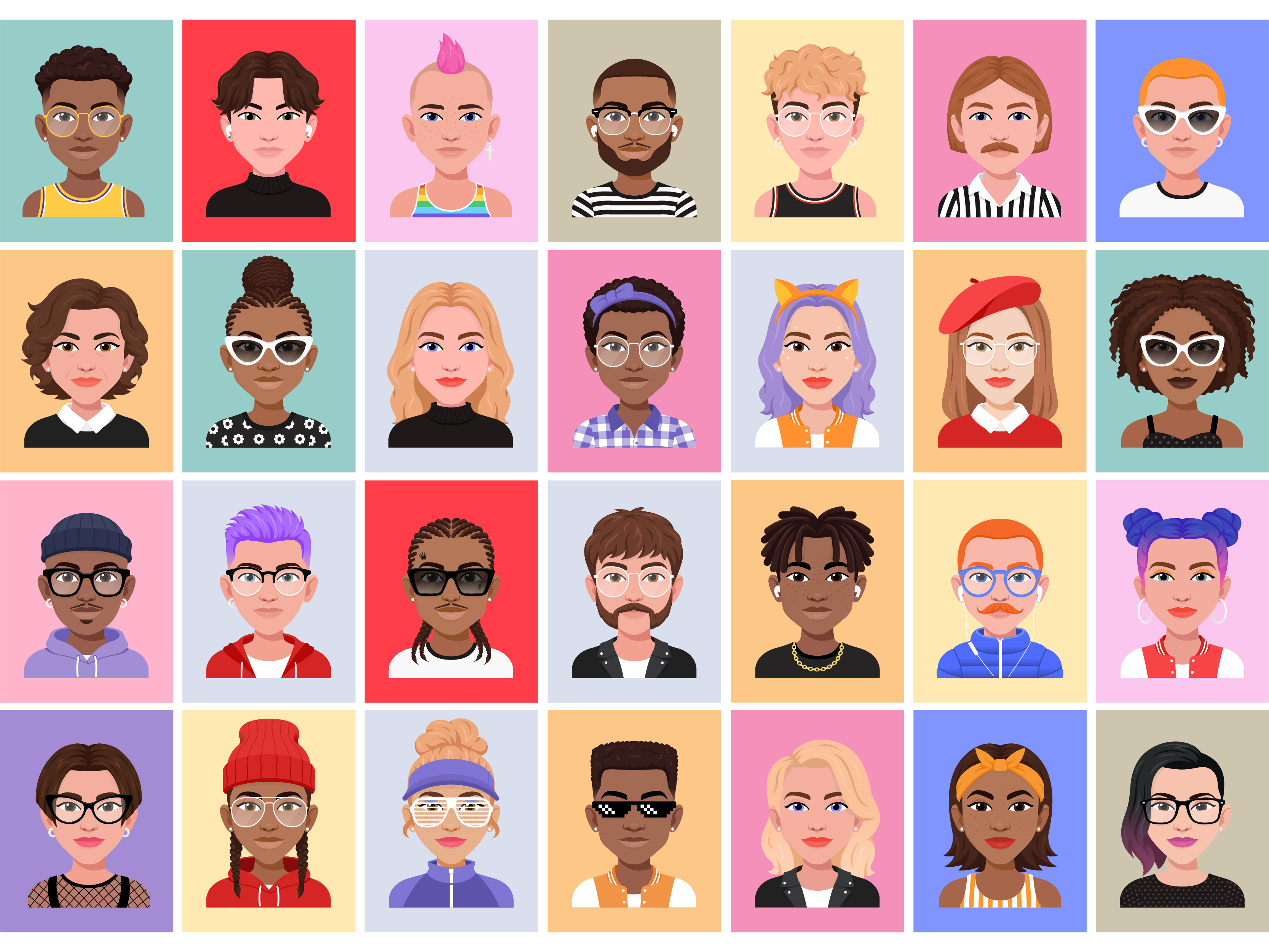 Stereo Avatars app design avatar avatar design branding design digital design graphic design illustration mobile app social network ui uiux ux