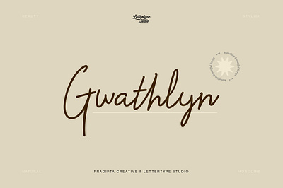 Gwathlyn Beauty Monoline Font coffee