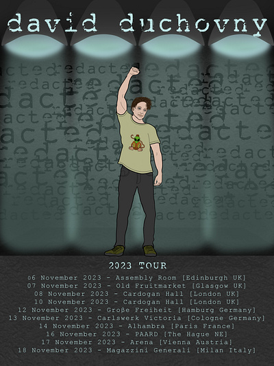 David Duchovny 2023 Tour Poster [unofficial] aliens digital art graphic design illustration line drawing xfiles