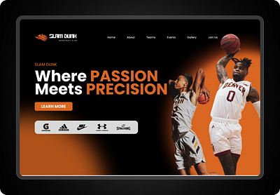 Sports Landing Page Design basket ball basketball branding design designer graphic design homepage landing page sports ui web web app websites