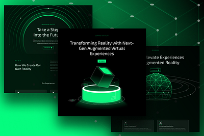 Augmented Reality animation augmented reality black branding dark futuristic globe graphic design green icon illustration logo ui waves