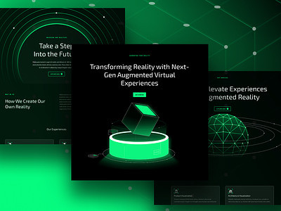 Augmented Reality animation augmented reality black branding dark futuristic globe graphic design green icon illustration logo ui waves