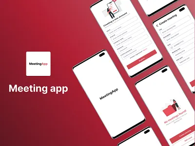 Meeting App 3d animation app design branding casestudy creative design graphic design idea illustration logo meeting meetingapp mobile app case study motion graphics ui