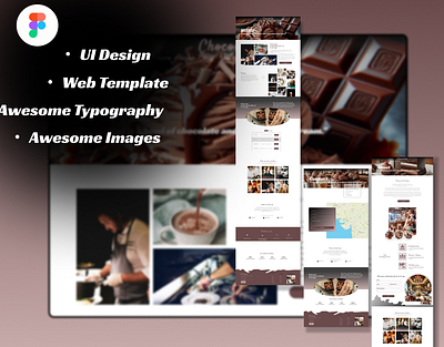 "Chocolaty"- cake &ice cream shop website figma landing page template ui website