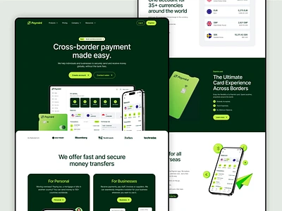 Homepage Preview of Paymint Framer Template agency website app branding design figma fintech framer illustration landing page mobile saas template ui ux website