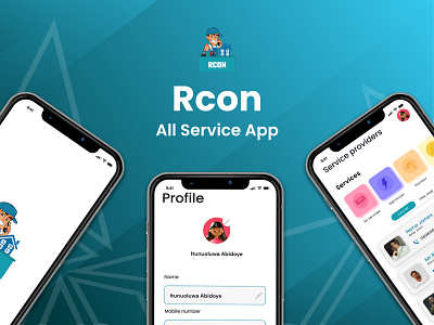 RCON All service app 3d animation app design branding casestudy creative design graphic design idea illustration logo mobile app case study motion graphics service serviceapp ui