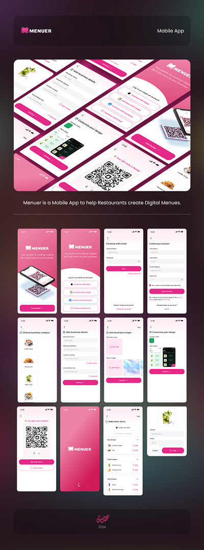 Menuer - UI/UX branding graphic design ui