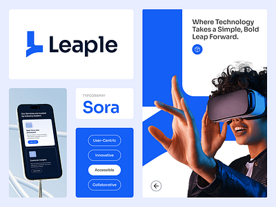 Leaple - Visual Identity ai animation application ar blue brand identity branding cutting edge effectiveness optimistic solutions tech visual identity