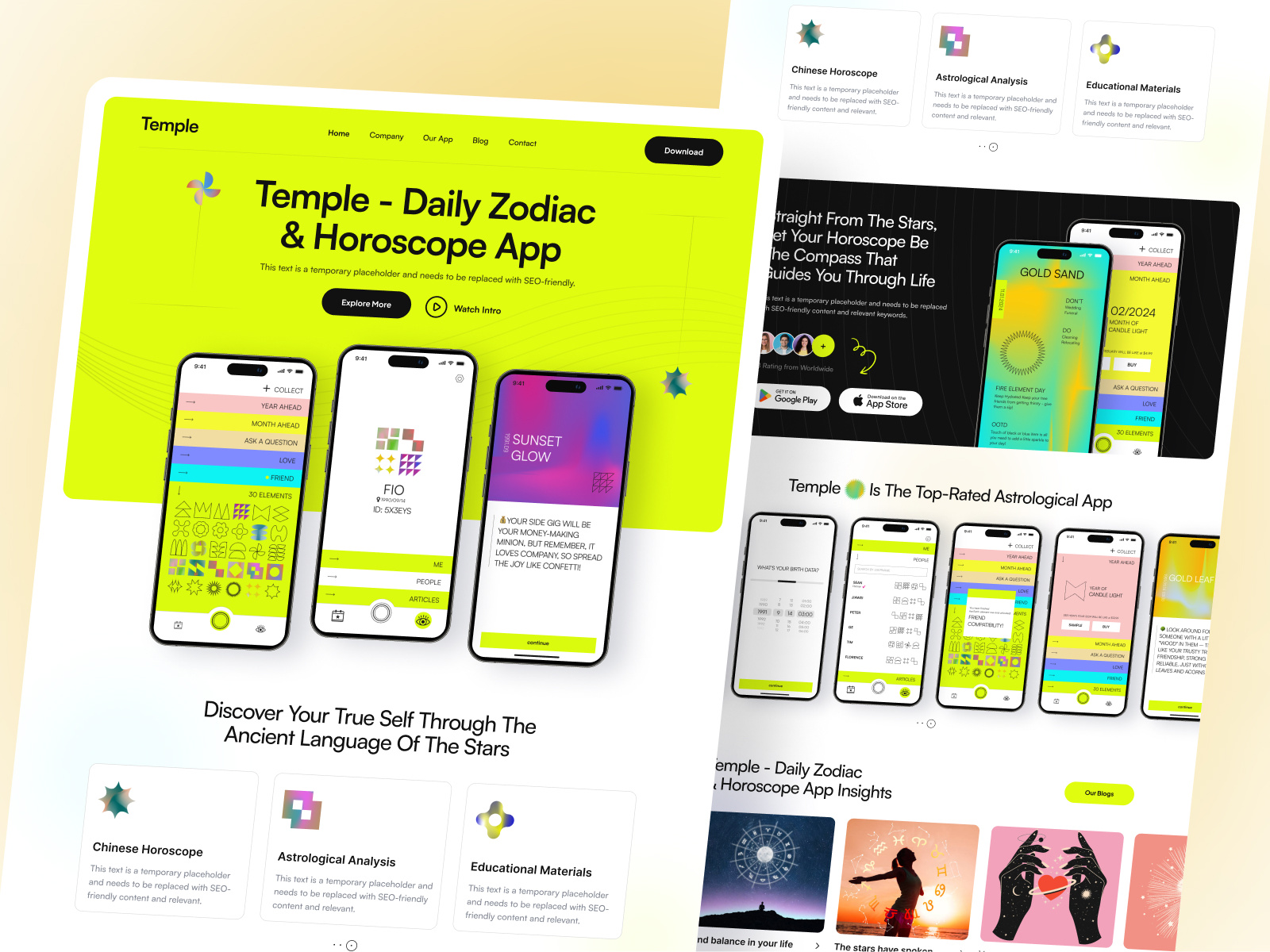 Temple Daily Zodiac Horoscope App Landing Page By Zeeshaan Div On Temple Daily Zodiac Horoscope App Landing Page By Zeeshaan Div On