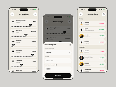 My Savings - Finance App design digital saving e wallet finance finance app fintech investment app mobile app money payment saving flow saving mobile app saving plan ui ux