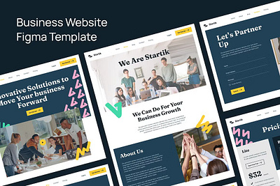 Business Website Figma Template agency business figma header homepage layout marketing startup ui kit ui kit landing page web web design website template