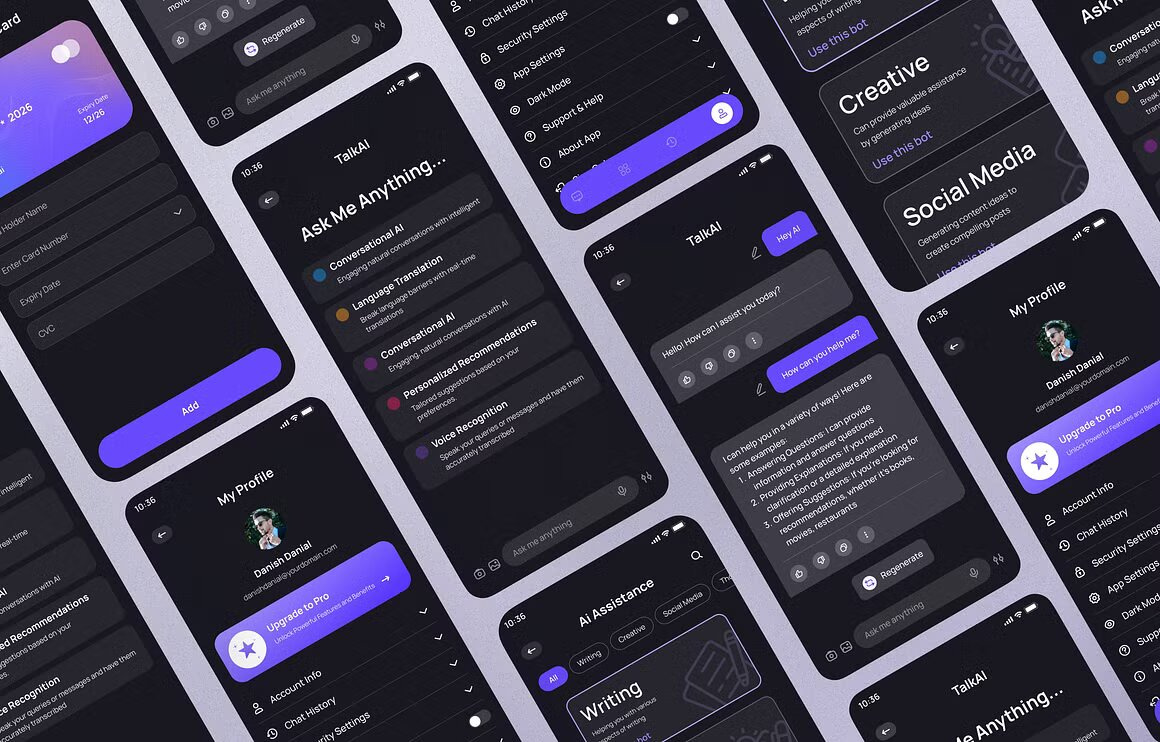 Talkai - Ai Chabot app UI KIT by Design Laboratory on Dribbble