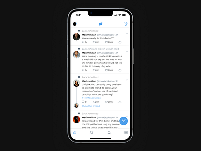 Twitter UI Design. design figma mobile design ui ui redesign uiux user interface
