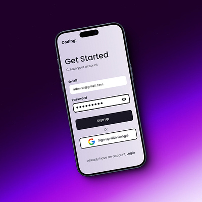Simple Sign Up - Mobile device mobile signup ui