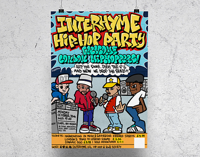 An oldschool graffiti/hiphop style illustration poster graphic design illustration poster