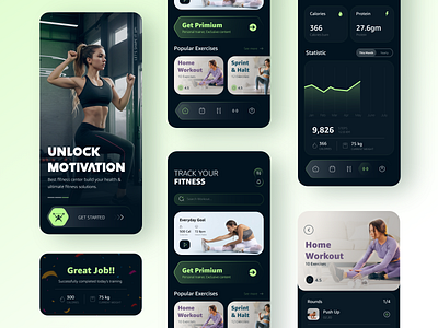 Fitness App Design Idea exercise app fitness app fitness app design fitness club fitness mobile fitness tracker gym app healthy lifestyle mental app mental health app minimal mobile app mobile ui modern app design tracker ux ux ui design wellness women app workout app