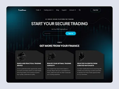 UI/UX Design for Financial Trading Platform 3d design dark mode design figma design modern website trading website ui ui design ux visual design web design website