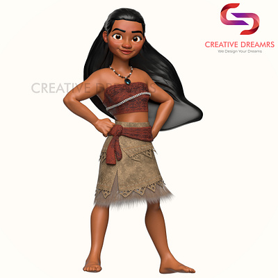 3D Character Design of Disney character Moana -CREATIVE DREAMRS 3d 3d character design 3d printing 3d sculpting character character design designing moana modeling printing rendering sculpting visualization