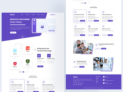 WCA angular material brand design clean section cloud commerce design focus design thinking it company website design landing page clean landing page design marketing activities minimal design react material responsive design section desgin service design service page design service provide design technlogy technology design web design