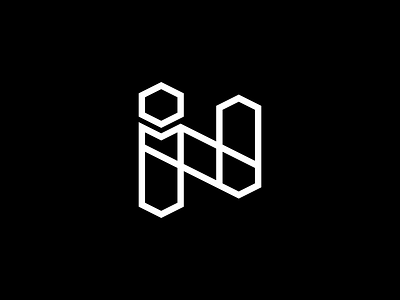 IN Monogram Logo construction geometric icon in in logo line logo minimal modern logo monogram ni outline pictorial mark simple logo
