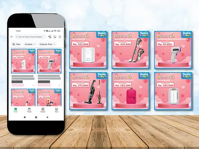 Design For Ecommerce (Valentine Promo(Bucin)) Product Deerma banner desain design ecommerce post promo