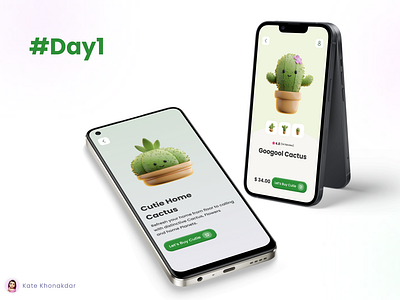 Cactus add to basket add to card basket card minimal mobile online shop product page ui
