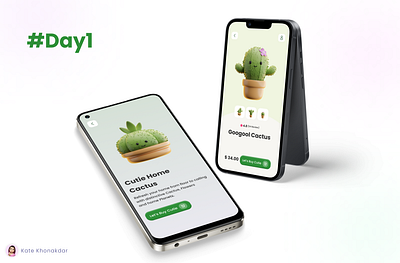 Cactus add to basket add to card basket card minimal mobile online shop product page ui