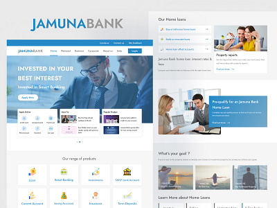 Jamuna Bank administrator bank bank detail bank site bank web design bank web site banking category design clean design corporation credit card finance website financing jamuna bank landing page design loan ui minimal design product page design section design uiux