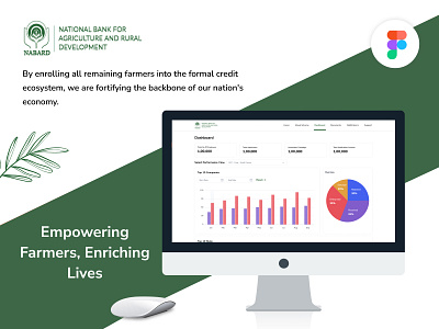 Nabard CRM 2d design agriculture analysis bar chart clean crm dashboard dashboard overview desin farmer crm farming gardening graph dashboard high fid home ui low fid minimal mock design national agriculature uiux wireframe