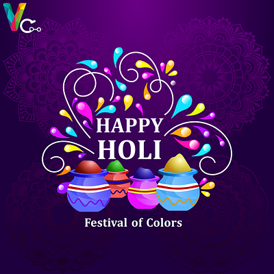 🎨🌈 Happy Holi from all of us at VyomsCode! graphic design holi smallbusiness vyomscode website devlopment