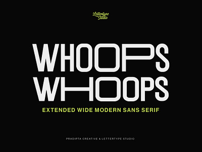 Whoops Extended Wide Modern Typeface vintage