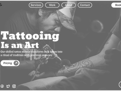 Tattooing figma graphic design landing page tattoo ui uiux webpage