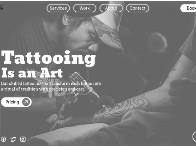 Tattooing figma graphic design landing page tattoo ui uiux webpage