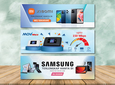 Banner Promotion (Xiaomi,Movimax,Samsung) For Website banner banner ad branding promotion vector website
