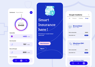 Health Insurance Mobile App Design ui