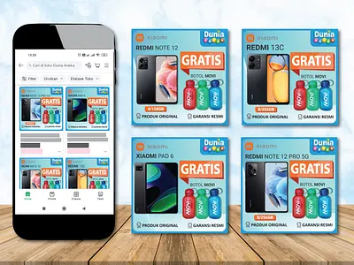Design for Ecommerce Dunia.Aneka (Promo Xiaomi) banner branding ecommerce poster posting simple social media socmed vector