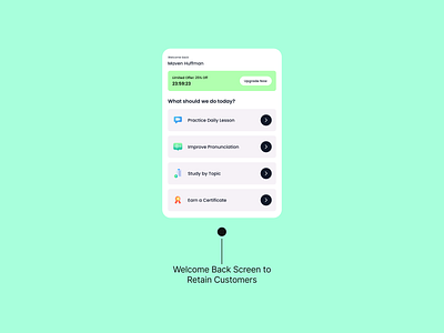 UI Card for Welcome Back Screen app design figma learning app mobile app ui ui design ui kit uiux ux ux design