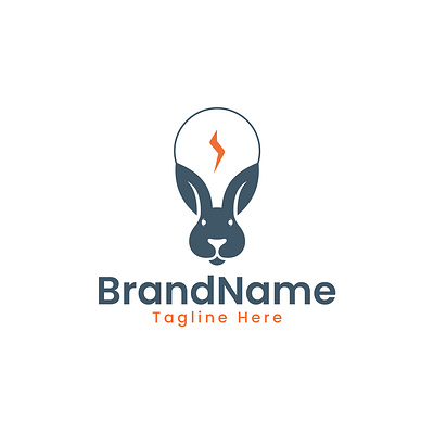 Logo Bunny Electric Bulb brand identity bulb bunny company design electric light logo design minimalist modern rabbit