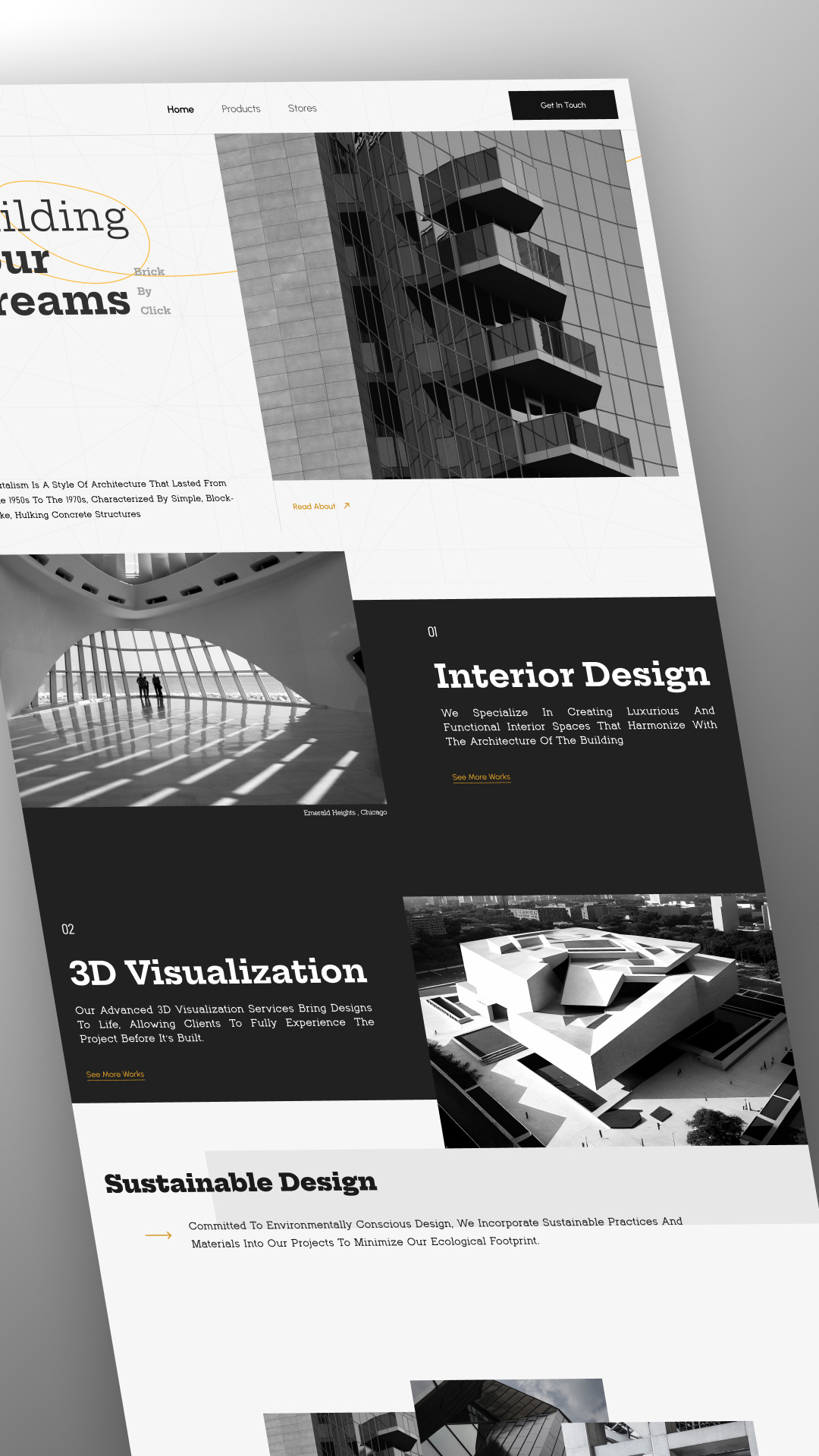 Brut Arch - Architecture Website architect landing page architectural architecture webdesign branding brutalism brutalist brutalsim build house building design graphic design house interior design landing page minimal motion design motion graphics parallel real estate ui ux
